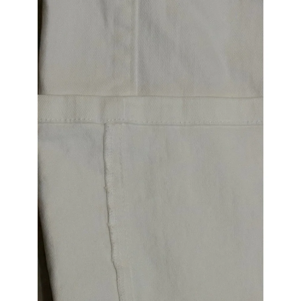 $295 Cinq a Sept Benji White Cropped Flare Pants High Rise Cuffed Hem Size 8